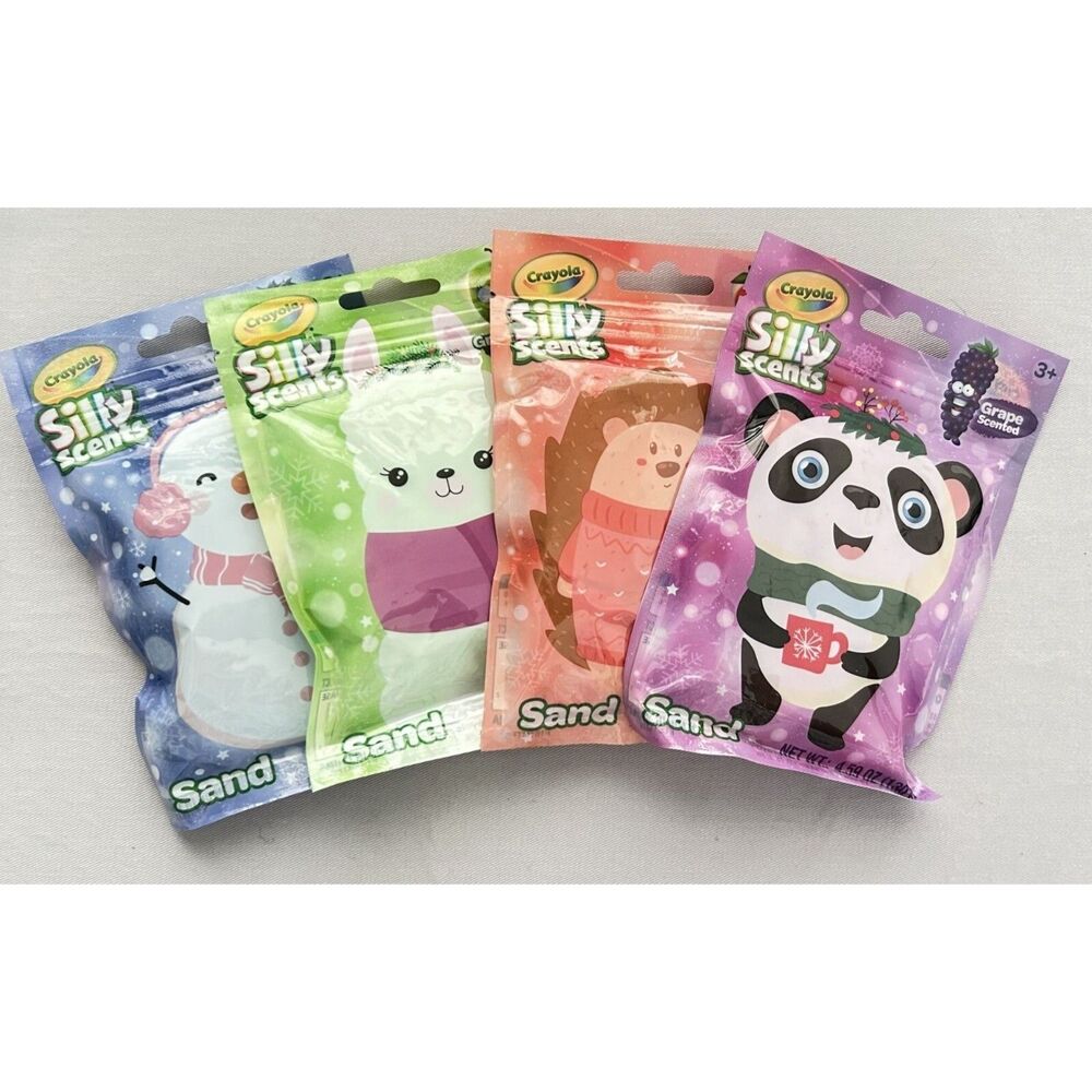 Crayola Silly Scented Sand Kids Play Sand Stress Relief Moldable Play Sand 4PACK